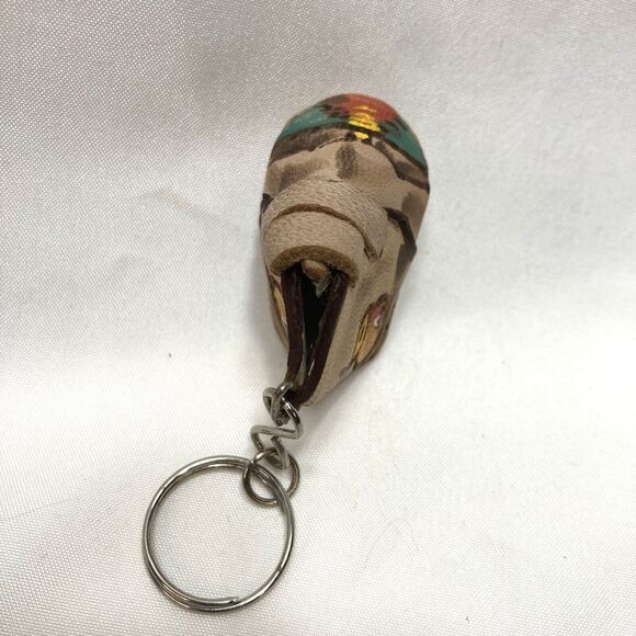 Leather Shoe Keychain From Peru, Hand painted, Hard To Find Item 1.5"L x1"H - Picture 7 of 9